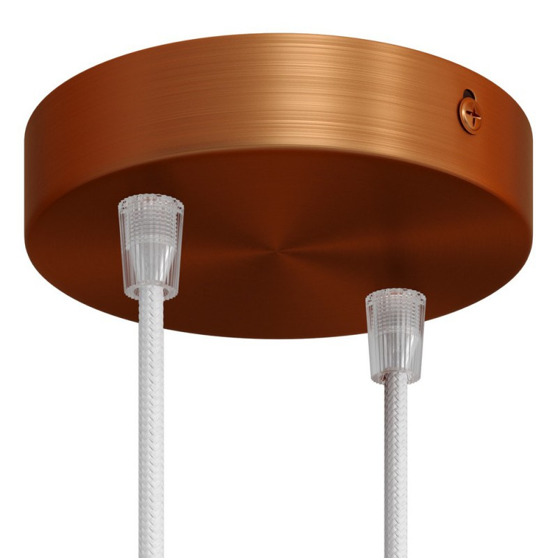 creative cables Válcový kovový stropní baldachýn - 2 otvory Barva komponentu: Matná měď, Kabelová průchodka: Kuželová