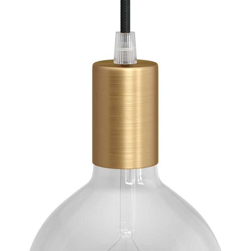 creative cables Válcová kovová objímka E27 v sadě Barva komponentu: Matný bronz, Kabelová průchodka: Kuželová