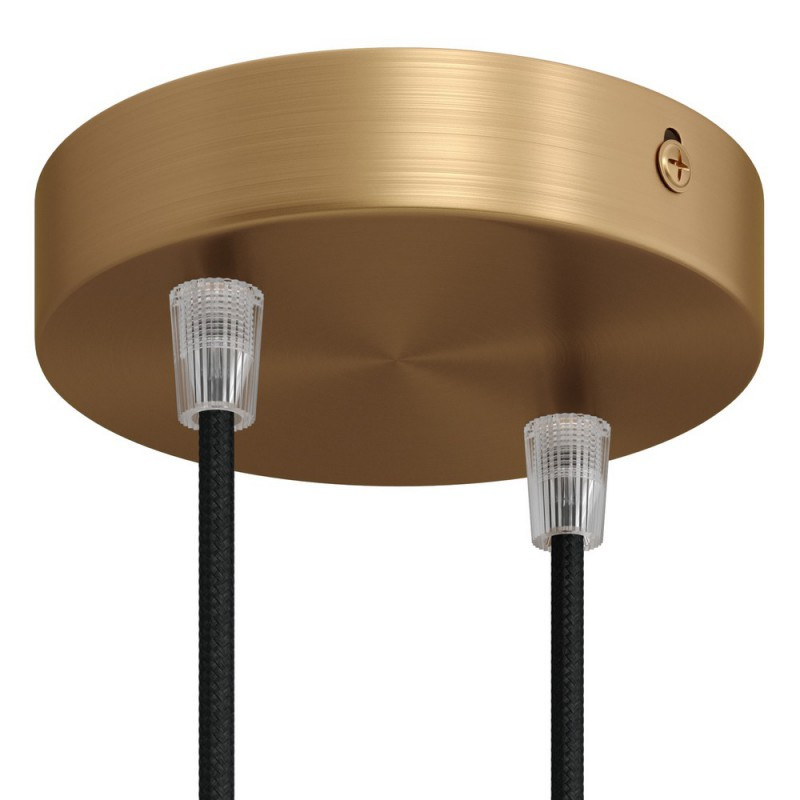 creative cables Válcový kovový stropní baldachýn - 2 otvory Barva komponentu: Matný bronz, Kabelová průchodka: Kuželová