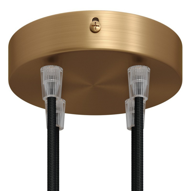 creative cables Válcový kovový stropní baldachýn - 4 otvory Barva komponentu: Matný bronz, Kabelová průchodka: Kuželová