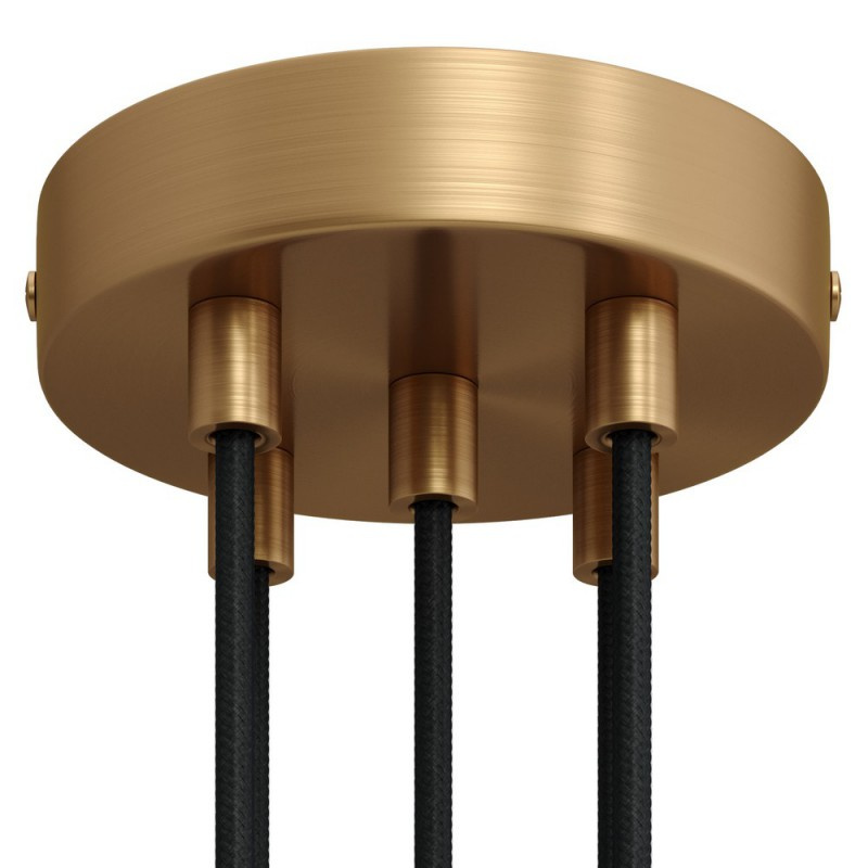 creative cables Válcový kovový stropní baldachýn - 5 otvorů Barva komponentu: Matný bronz, Kabelová průchodka: Válcová