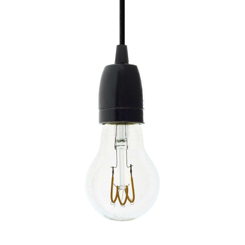 creative cables Závěsná lampa s textilním kabelem a barevnými detaily z porcelánu Barva: Černá