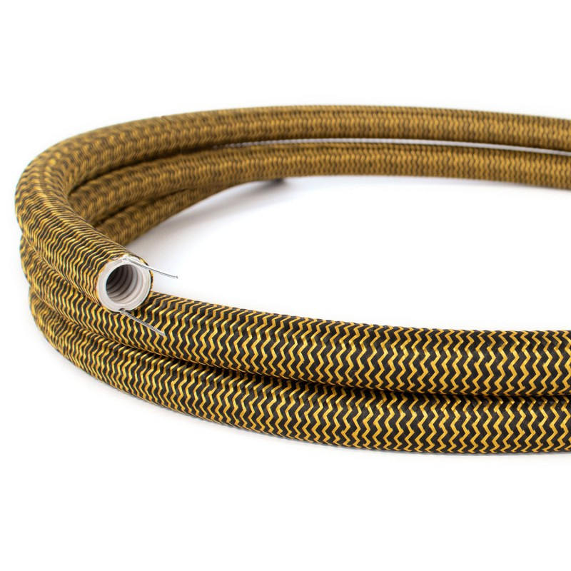 creative cables Creative-tube - ohebná trubice potažená hedvábnou textilií RZ24 se vzorem cik-cak, průměr 20 mm