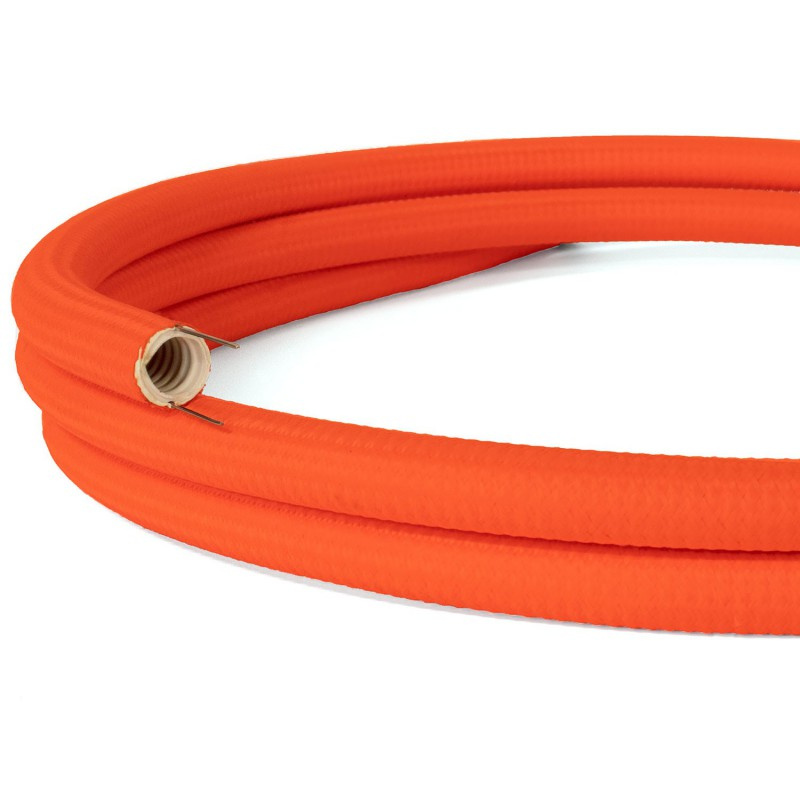 creative cables Creative-tube - ohebná trubice potažená hedvábnou textilií neonově oranžovou RF15, průměr 20 mm
