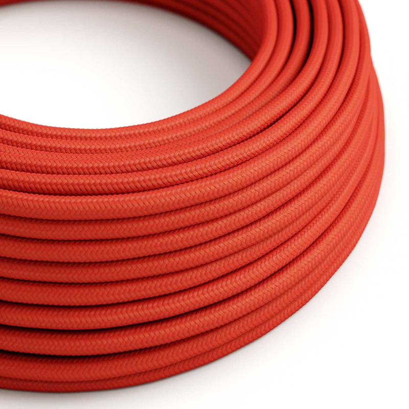 creative cables Kulatý elektrický venkovní kabel SM09 červený hedvábný - Eiva IP65