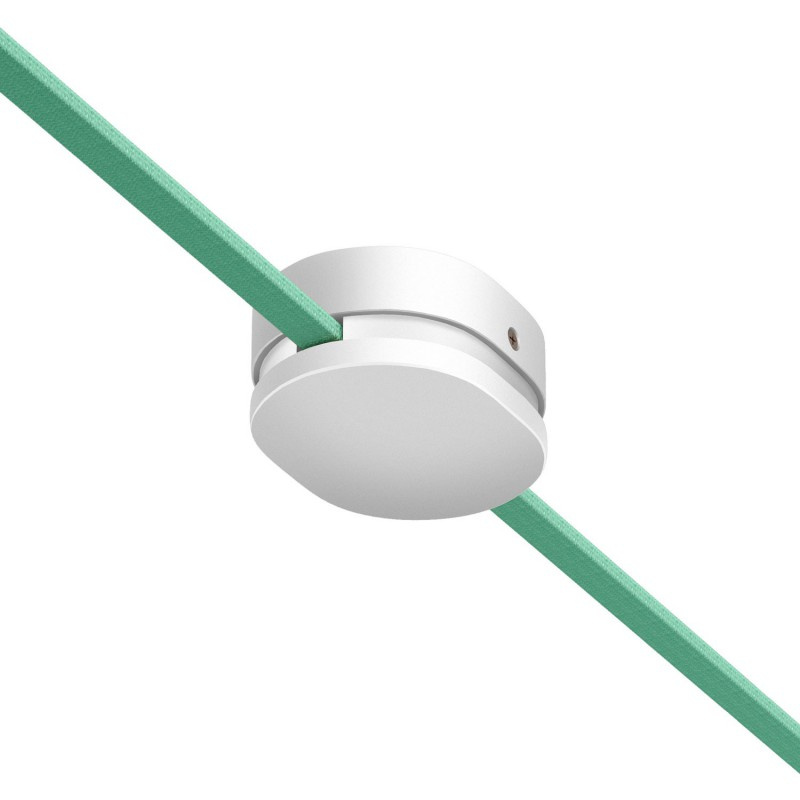 creative cables Oválný dřevěný stropní baldachýn se 2 bočními otvory pro Filé systém Barva komponentu: Bílá