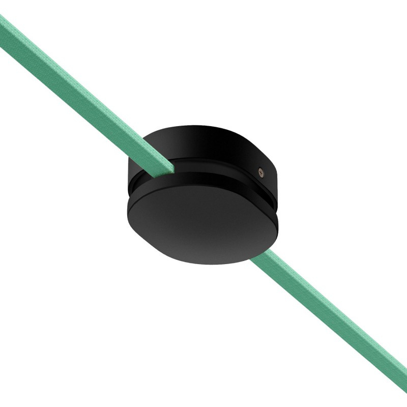 creative cables Oválný dřevěný stropní baldachýn se 2 bočními otvory pro Filé systém Barva komponentu: Černá