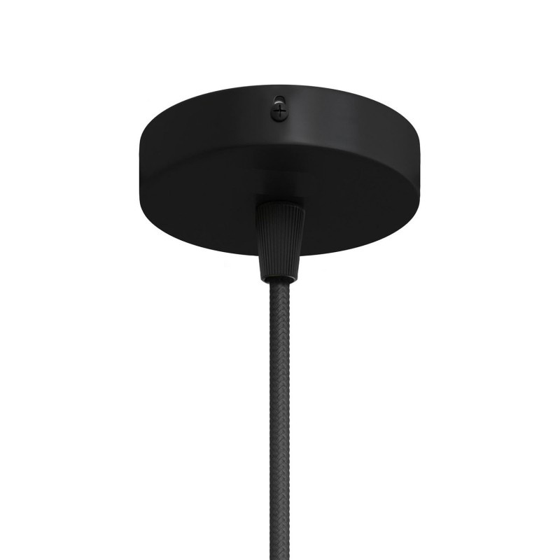 creative cables Malý válcový kovový stropní baldachýn s 1 středovým otvorem Barva komponentu: Černá, Kabelová průchodka: Kuželová