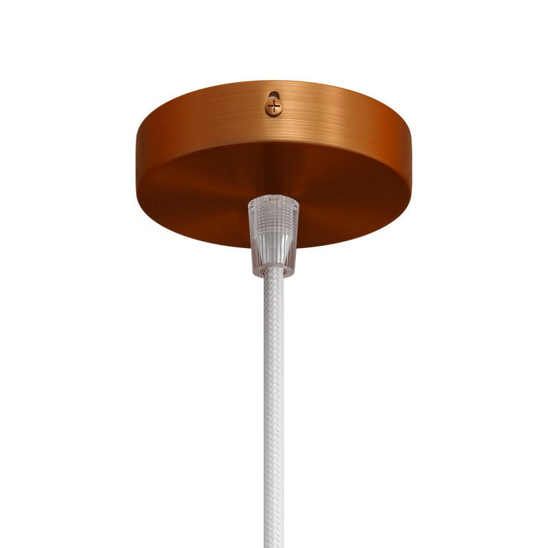 creative cables Malý válcový kovový stropní baldachýn s 1 středovým otvorem Barva komponentu: Matná měď, Kabelová průchodka: Kuželová