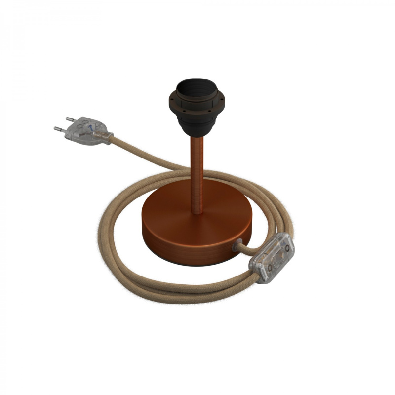 creative cables Kovová stolní lampa Alzaluce pro stínidlo Velikost: 10 cm, Barva: Matná měď