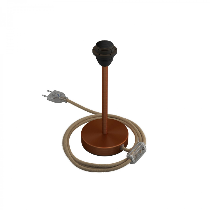 creative cables Kovová stolní lampa Alzaluce pro stínidlo Velikost: 20 cm, Barva: Matná měď