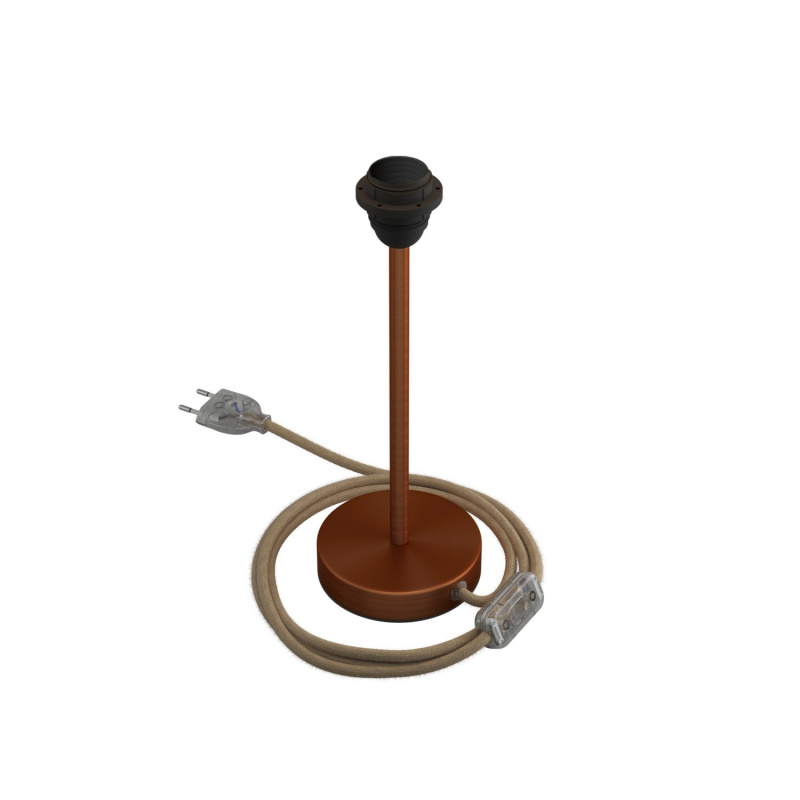 creative cables Kovová stolní lampa Alzaluce pro stínidlo Velikost: 25 cm, Barva: Matná měď