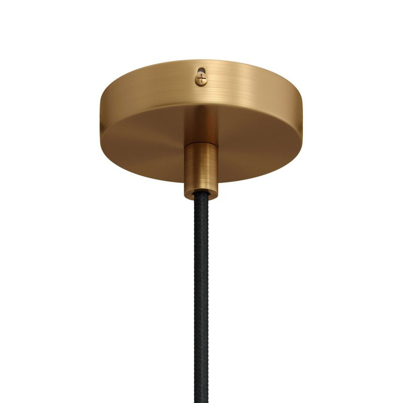 creative cables Malý válcový kovový stropní baldachýn s 1 středovým otvorem Barva komponentu: Matný bronz, Kabelová průchodka: Válcová