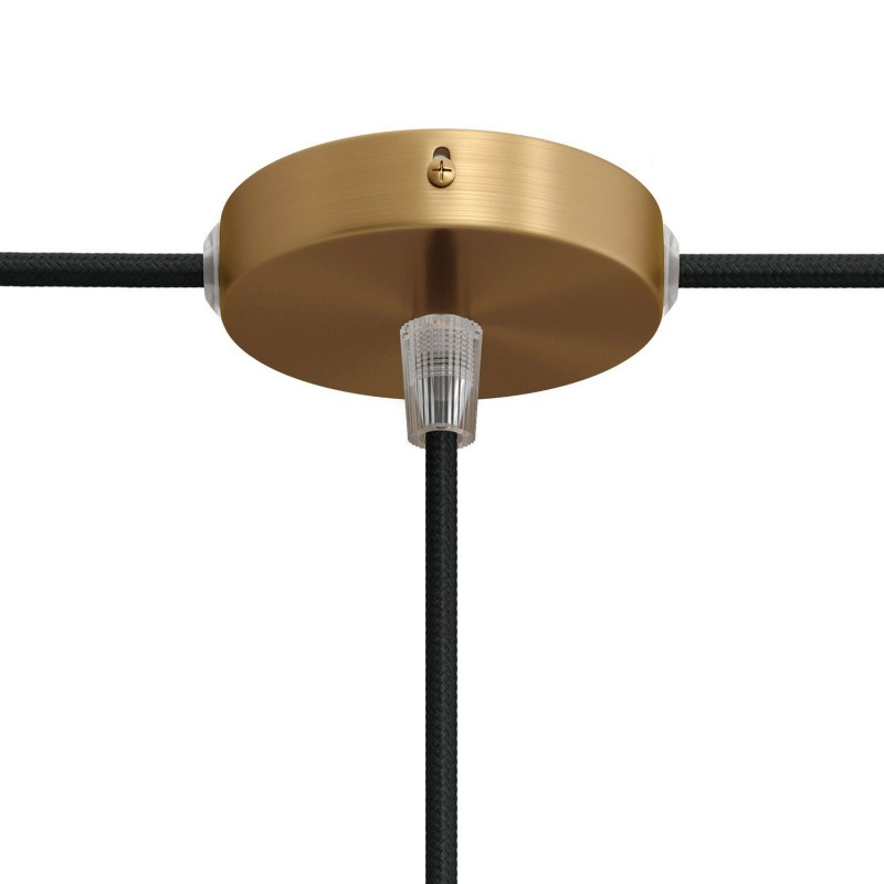 creative cables Malý kovový válcový baldachýn s 1 středovým otvorem a 2 bočními otvory Barva komponentu: Matný bronz, Kabelová průchodka: Kuželová
