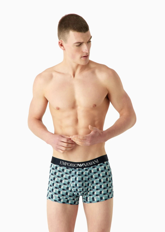 Pánské boxerky 111389 3F504 26642 zelenomodré - Emporio Armani L