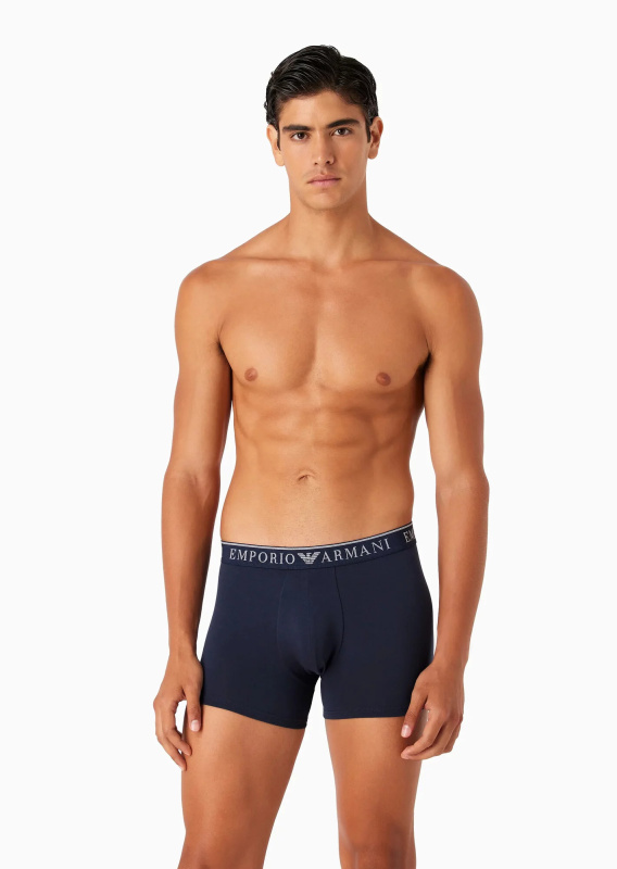 Pánské boxerky 2PACK 111769 3F720 70835 tm. modré - Emporio Armani L