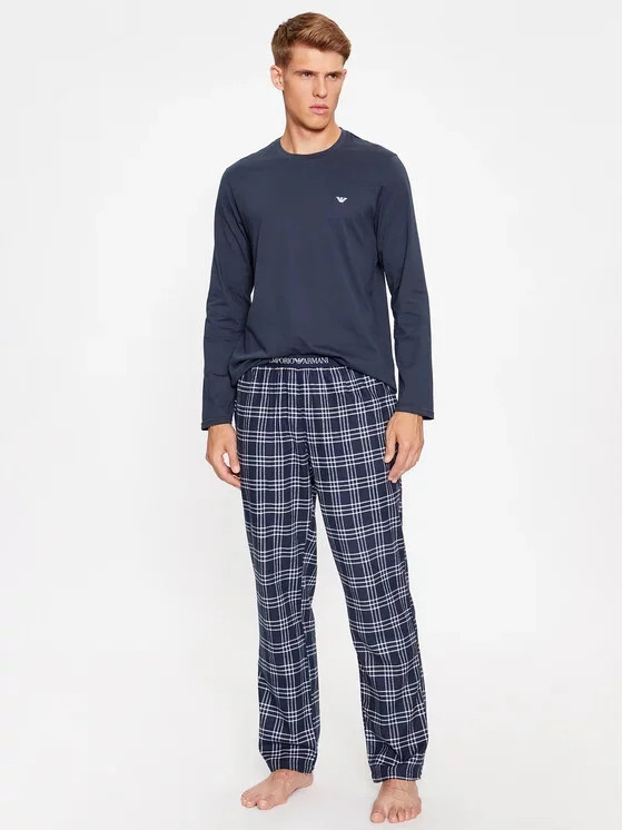 Pánské pyžamové kalhoty 112036 3F576 59136  černá kostka - Emporio Armani XL