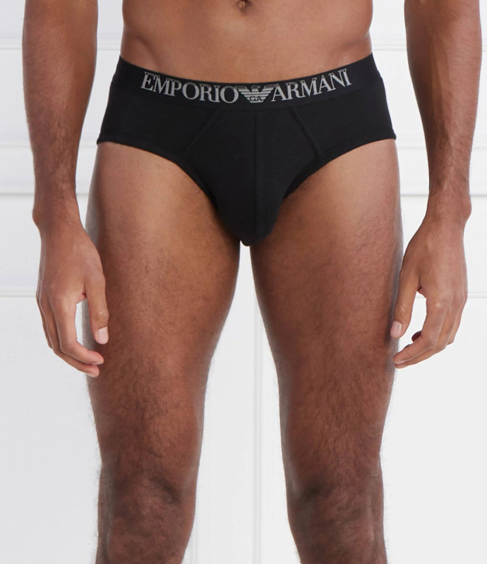 Pánské slipy 2Pack 112079 4R502 07320 černé - Emporio Armani L
