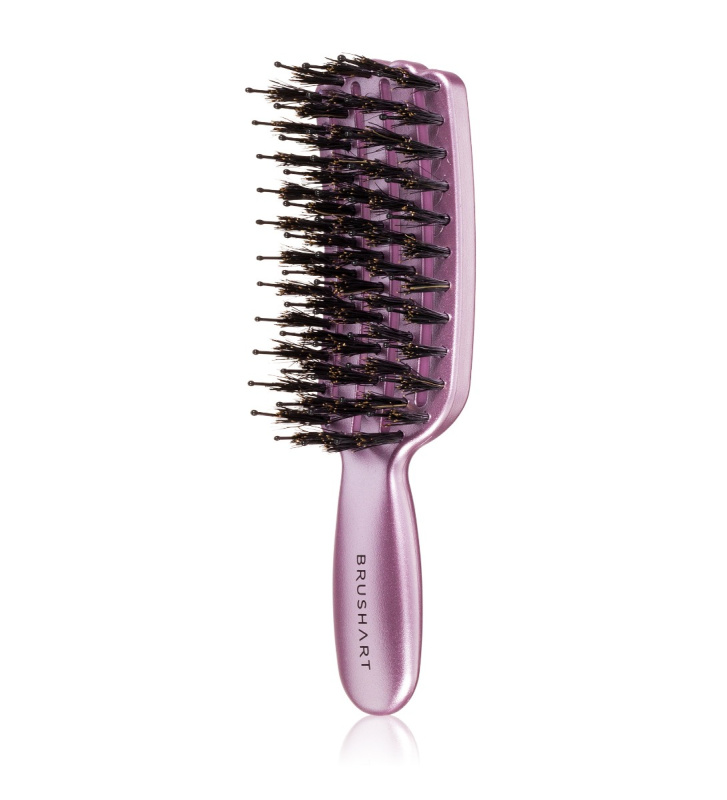 BrushArt Hair Ventilační kartáč s kančími štětinami Mini 1 ks Metallic Pink
