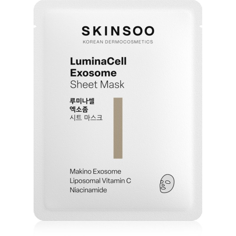 SKINSOO LuminaCell Exosome Sheet Mask rozjasňující plátýnková maska 22 g