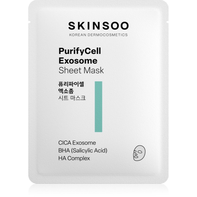 SKINSOO PurifyCell Exosome Sheet Mask zklidňující plátýnková maska 22 g