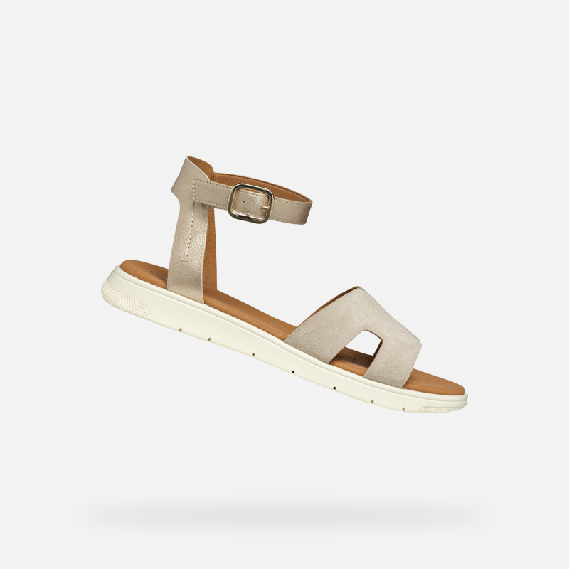 Zlaté dámské sandály Geox Dandra