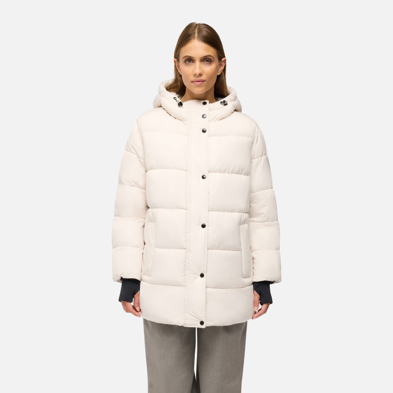 Krémová dámská péřová bunda Geox Spherica