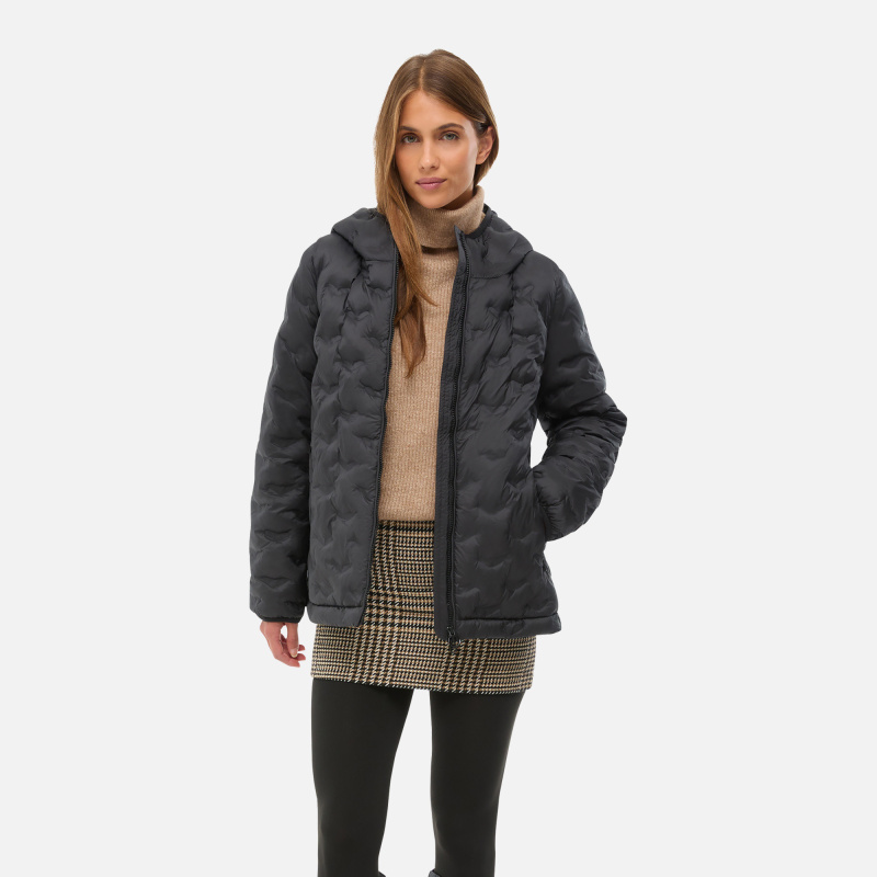 Šedá dámská péřová bunda Geox Spherica