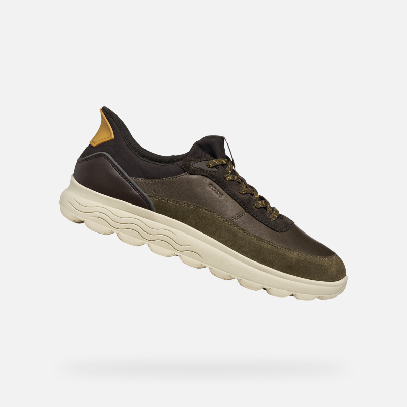 Tmavě zelené pánské tenisky Geox Spherica Plus - Pánské