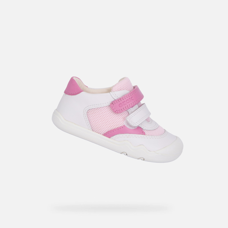 Bílé dívčí barefoot tenisky Geox