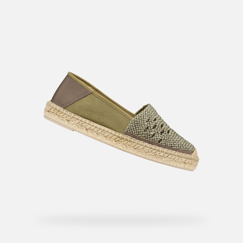 Khaki dámské espadrilky Geox Lampedusa