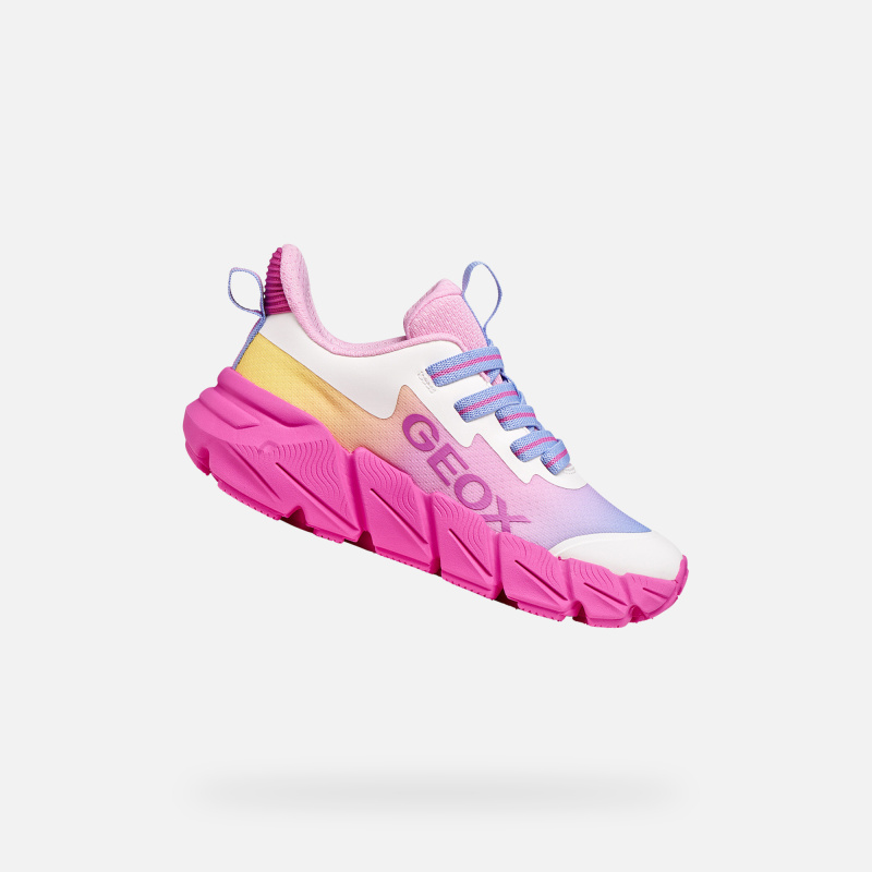 Růžové dívčí tenisky Geox Flexyper Fast - Holky