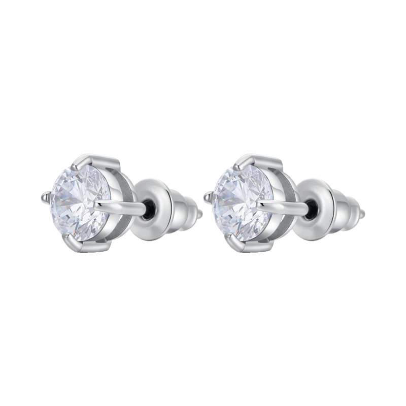 Luca Barra Ocelové pecky s čirým krystalem OK1463