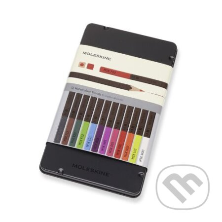 Akvarelové pastelky Moleskine - kovový box 12 barev