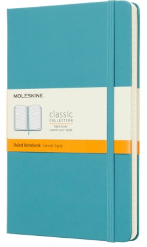 Zápisník Moleskine - tvrdé desky, L, linkovaný tyrkysový