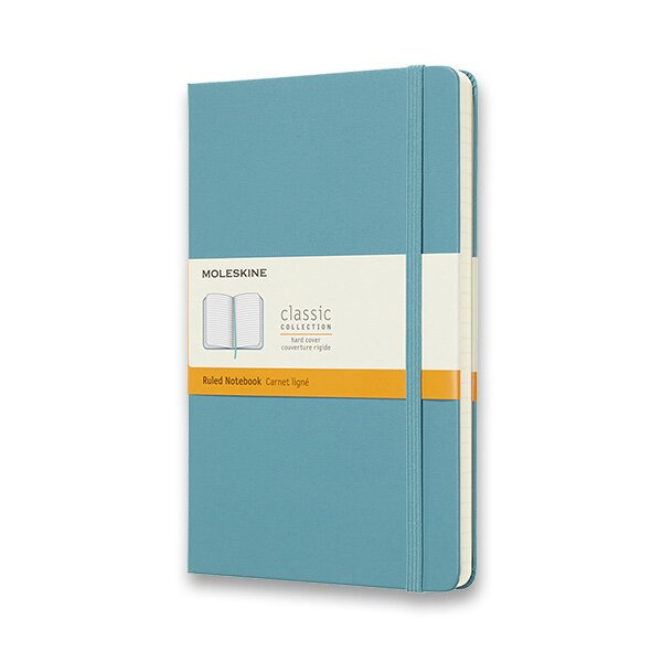 Zápisník Moleskine - tvrdé desky, L, linkovaný tyrkysový