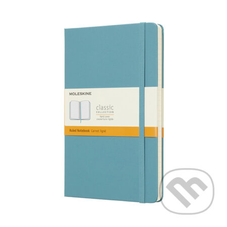 Zápisník Moleskine - tvrdé desky, L, linkovaný tyrkysový