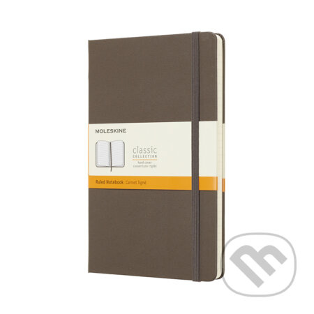 Moleskine - hnedý zápisník (stredný, linajkovaný)