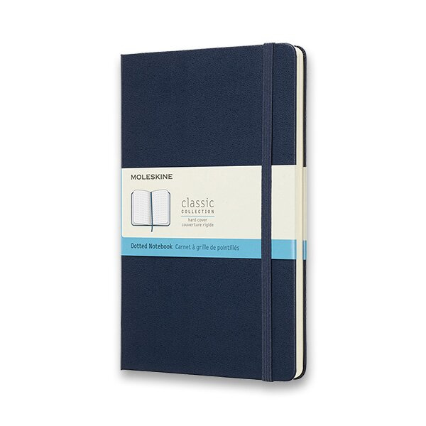 Zápisník Moleskine - tvrdé desky, L, tečkovaný modrý