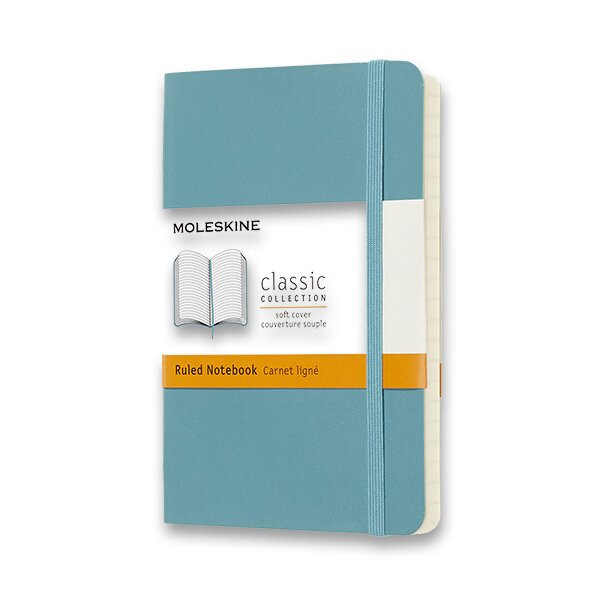 Zápisník Moleskine - měkké desky, S, linkovaný tyrkysový