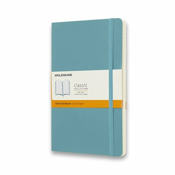 Zápisník Moleskine - měkké desky L, linkovaný, tyrkysový