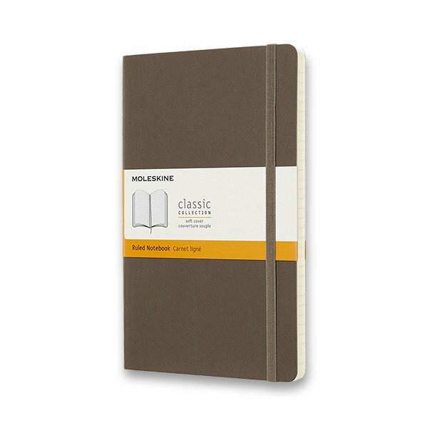 Zápisník Moleskine měkký linkovaný hnědý L