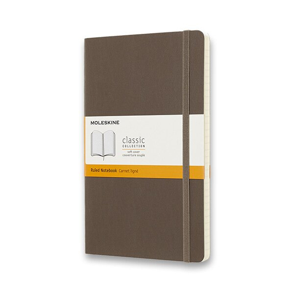 Zápisník Moleskine měkký linkovaný hnědý L