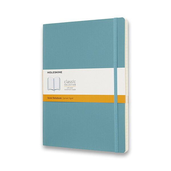 Zápisník Moleskine - měkké desky, XL, linkovaný tyrkysový
