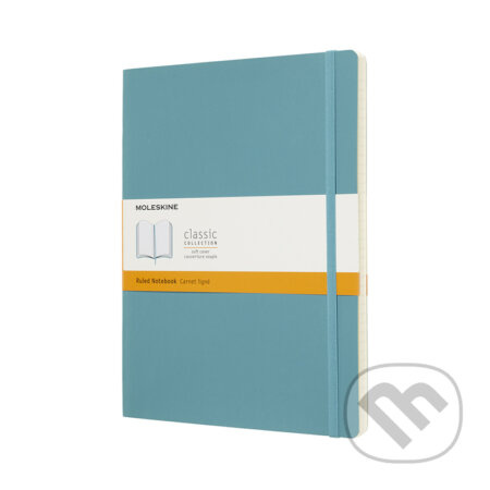 Zápisník Moleskine - měkké desky, XL, linkovaný tyrkysový