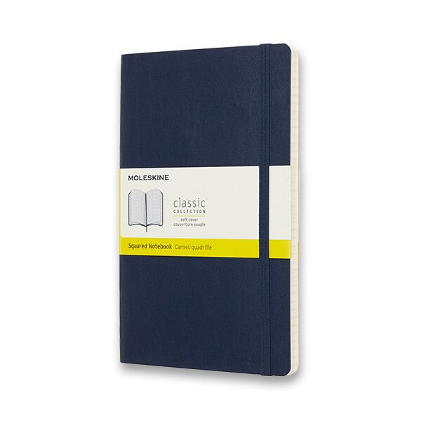 Zápisník Moleskine - tvrdé desky, L, čtverečkovaný modrý