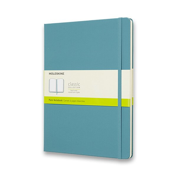 Zápisník Moleskine - tvrdé desky, XL, čistý tyrkysový