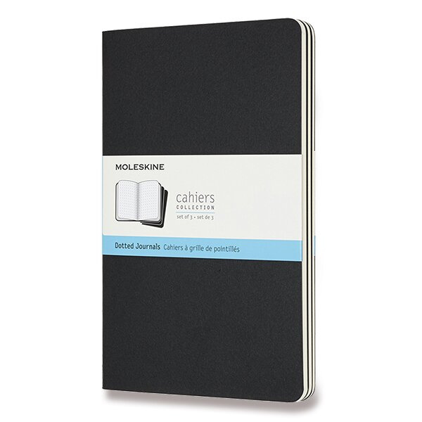 Sešity Moleskine Cahier, L, tečkované, 3 ks černé