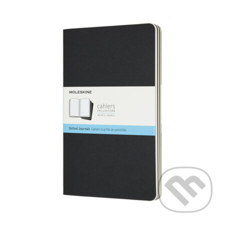 Sešity Moleskine Cahier, L, tečkované, 3 ks černé