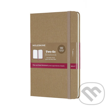 Moleskine - zápisník Two-go hnedý (malý, čistý/linajkovaný, plátené dosky)
